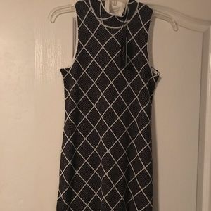 Black /White Halter mini dress